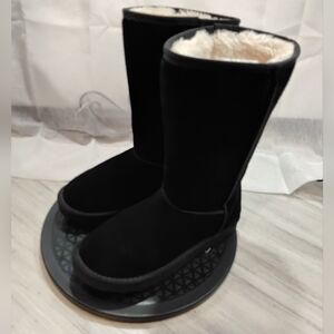 Vepose Womens Black Sheerling Fur-Lined Winter Mid Calf Boots SIZE WOMENS 7